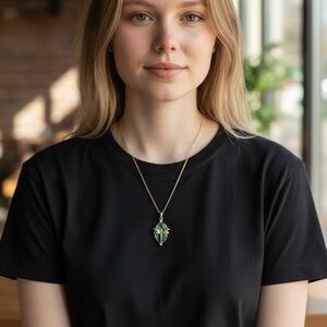 79 Elegant Gold and Green Pendant Butterfly Necklace